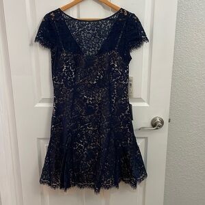 🎁NWT Eliza J from Nordstrom Navy Lace Overlay Formal Dress